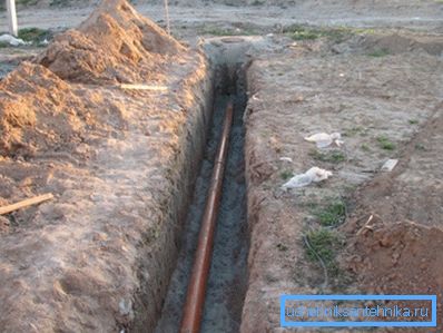 Photo of properly laid sewer pipe