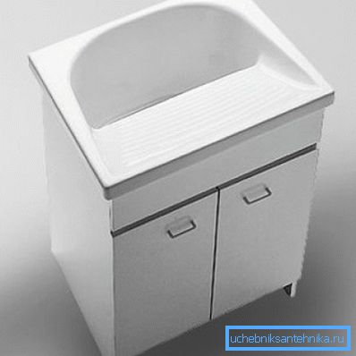 Photo of a sink with a cabinet. Photo of a sink with a cabinet.