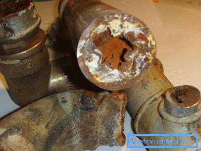 Photo of a disassembled old city water supply pipe Photo of a disassembled old city water supply pipe