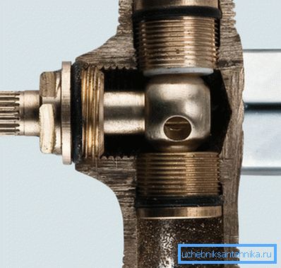 Photo of the ball switch in the section Photo of the ball switch in the section