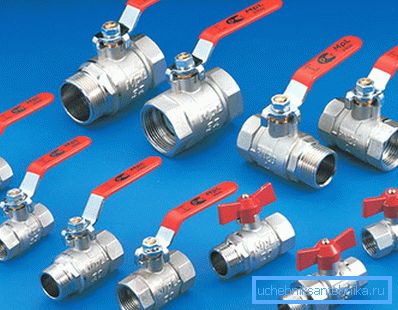 Photos of ball valves of different diameters Photos of ball valves of different diameters