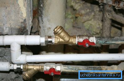 Photos of ball valves installed on the water supply Photos of ball valves installed on the water supply
