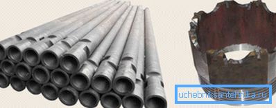 Photo of rods and tip for core drilling Photo of rods and tip for core drilling