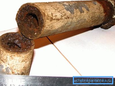 Photo of an old clogged pipe Photo of an old clogged pipe