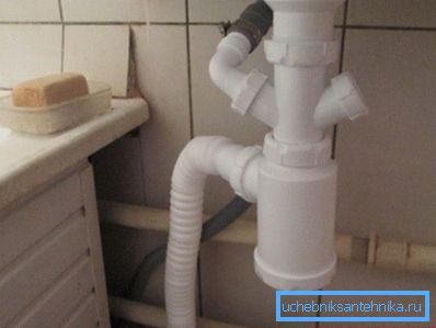 Photo of installed siphon with additional taps Photo of installed siphon with additional taps