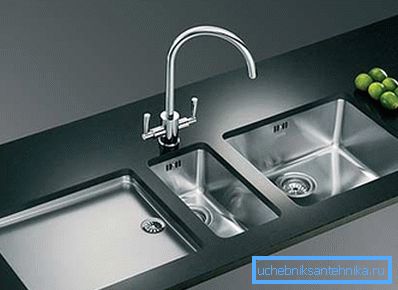 Photo mortise sink with three bowls Photo mortise sink with three bowls