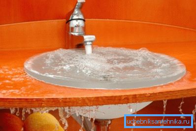 Photo of a blockage in the sink. Photo of a blockage in the sink.