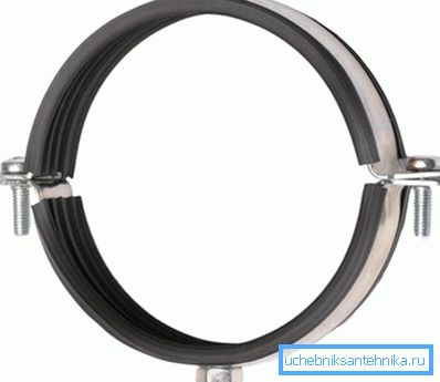 Photo soundproofing clamp for sewer pipes Photo soundproofing clamp for sewer pipes