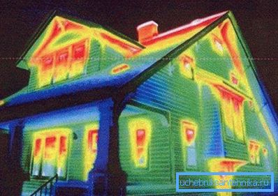 Photo taken with a thermal imager that shows the maximum heat loss locations Photo taken with a thermal imager that shows the maximum heat loss locations