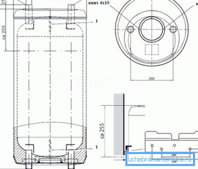 Dimensions of a small heat accumulator Dimensions of a small heat accumulator