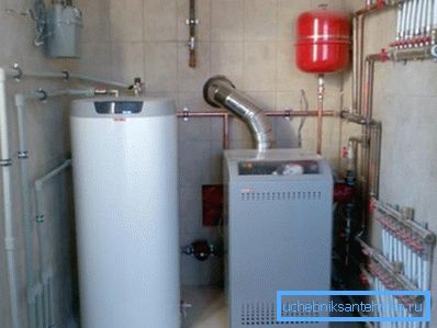 Gas equipment in a country house boiler house Gas equipment in a country house boiler house