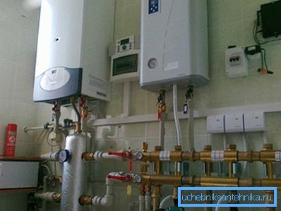 Gas boiler Ariston can be part of a combined heating network with a backup electric boiler Gas boiler Ariston can be part of a combined heating network with a backup electric boiler