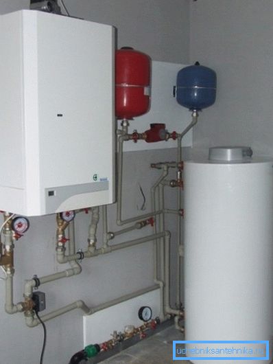 Gas boiler with a separately connected tank Gas boiler with a separately connected tank