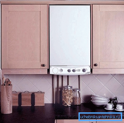 Gas boiler takes up minimal space. Gas boiler takes up minimal space.