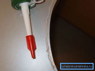 Sealant or glue is applied to the contact area of ​​the side with the board.