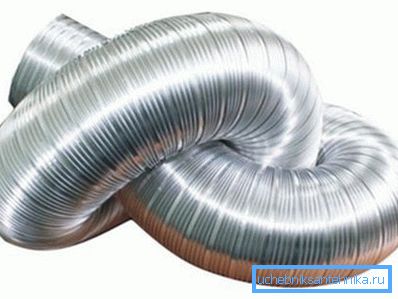 Flexible metal corrugated pipe. A photo Flexible metal corrugated pipe. A photo
