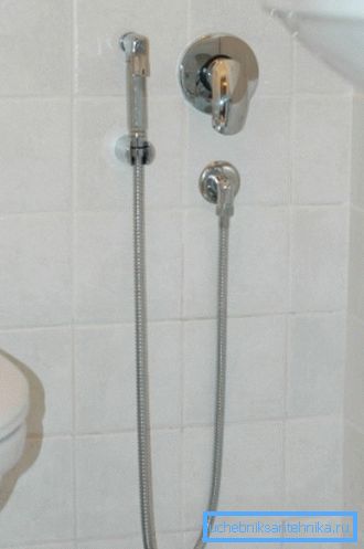 Hygienic shower built into the wall practically does not take up space, which is a huge plus when installed in cramped conditions of urban toilets