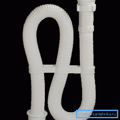 Corrugated siphon.