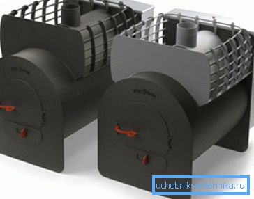 Horizontal furnaces for a bath from a pipe Horizontal furnaces for a bath from a pipe