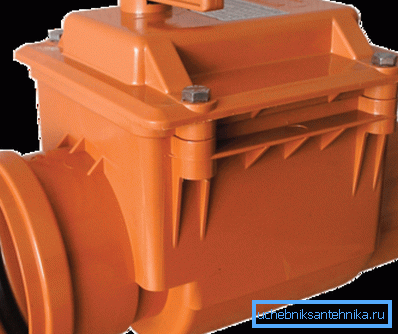 Horizontal valve for sewage 110 mm Horizontal valve for sewage 110 mm