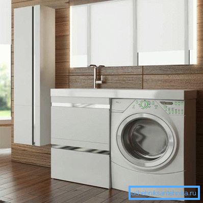 Ready curbstone for a sink and the washing machine Ready curbstone for a sink and the washing machine
