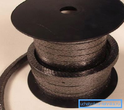 Graphite gland. In our case, it dissolves into threads. Graphite gland. In our case, it dissolves into threads.