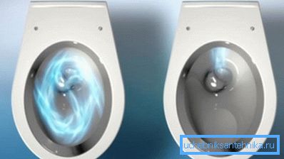 You can clearly see the difference between circular and direct flush You can clearly see the difference between circular and direct flush