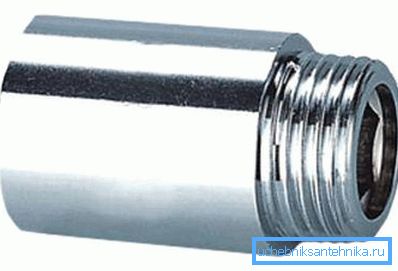 Chrome-plated thread extender. Chrome-plated thread extender.