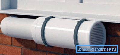 This is how the plastic channel looks from the street side, which launches the air into the living room. This is how the plastic channel looks from the street side, which launches the air into the living room.