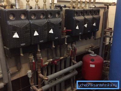 Individual boiler room in the basement of the house