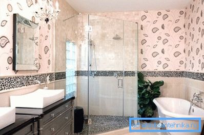 Interior bathroom with shower and bath in your own home Interior bathroom with shower and bath in your own home