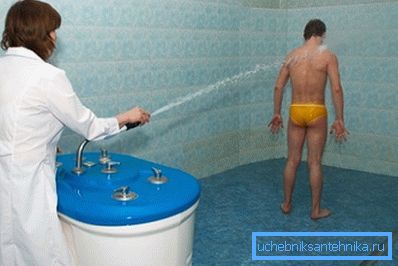 Using Charcot's douche in the wellness center Using Charcot's douche in the wellness center