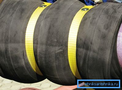 Use of factory bandage for pipes with sealing rubber and hose clamp