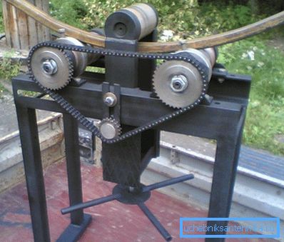 Bending of a profile pipe on the pipe bender