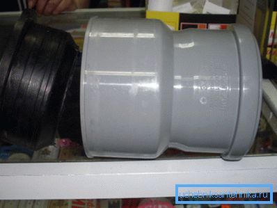 A rubber ring must be attached to the adapter from cast iron to plastic, which is installed inside A rubber ring must be attached to the adapter from cast iron to plastic, which is installed inside