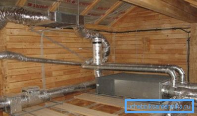 Heater in the ventilation system of the cottage. Heater in the ventilation system of the cottage.