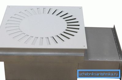 The static pressure chamber distributes the air flow over the entire grid area.