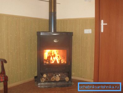 Fireplace Teplodar OB 120 in the interior Fireplace Teplodar OB 120 in the interior