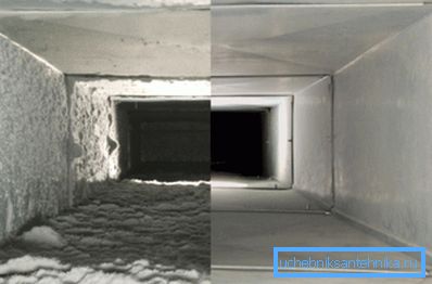 Channel before and after cleaning