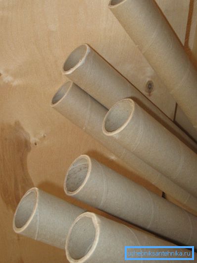 Linoleum cardboard tubes