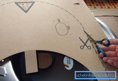Cardboard template for inset sink Cardboard template for inset sink
