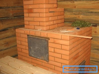 Brick furnace for the bath and heating has solid dimensions
