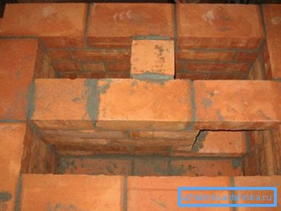 Brick chimney inside Brick chimney inside