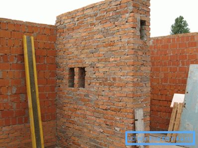 The laying of the duct of solid brick. The laying of the duct of solid brick.