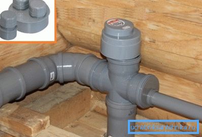 Valve on sewer pipe in a wooden house Valve on sewer pipe in a wooden house