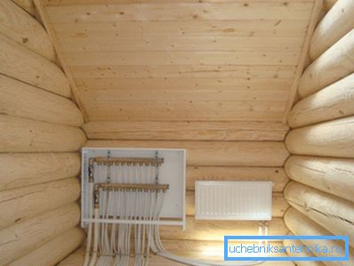 Collector installation of the heating system in a private house Collector installation of the heating system in a private house