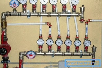 Collector node of the radial heating system Collector node of the radial heating system