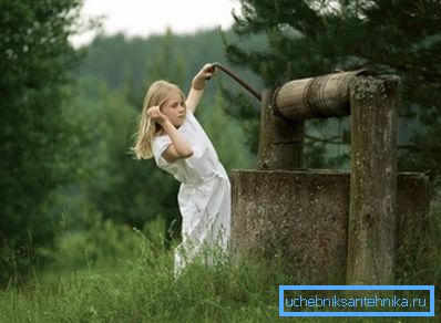 Well with clean water - health in the house Well with clean water - health in the house