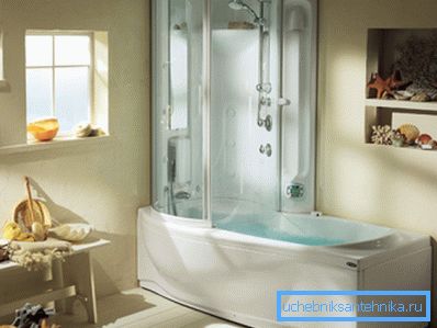 Combined bath with shower Combined bath with shower