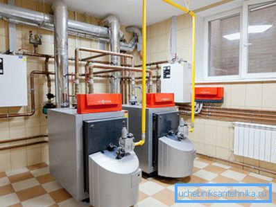 Combined diesel boilers with a gas burner.